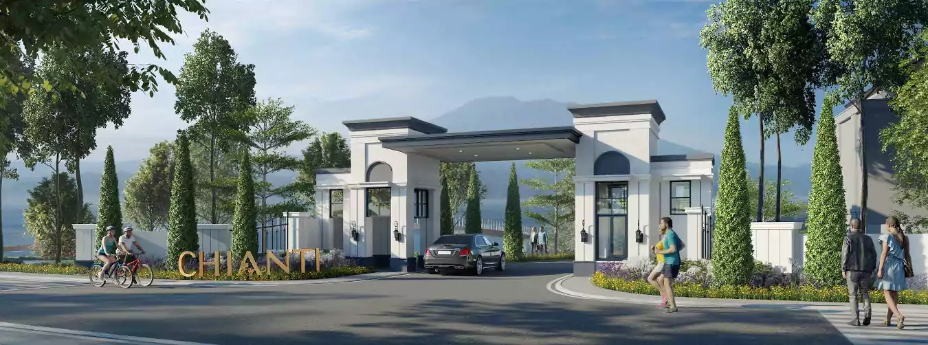 ilustrasi gerbang utama cluster chianti